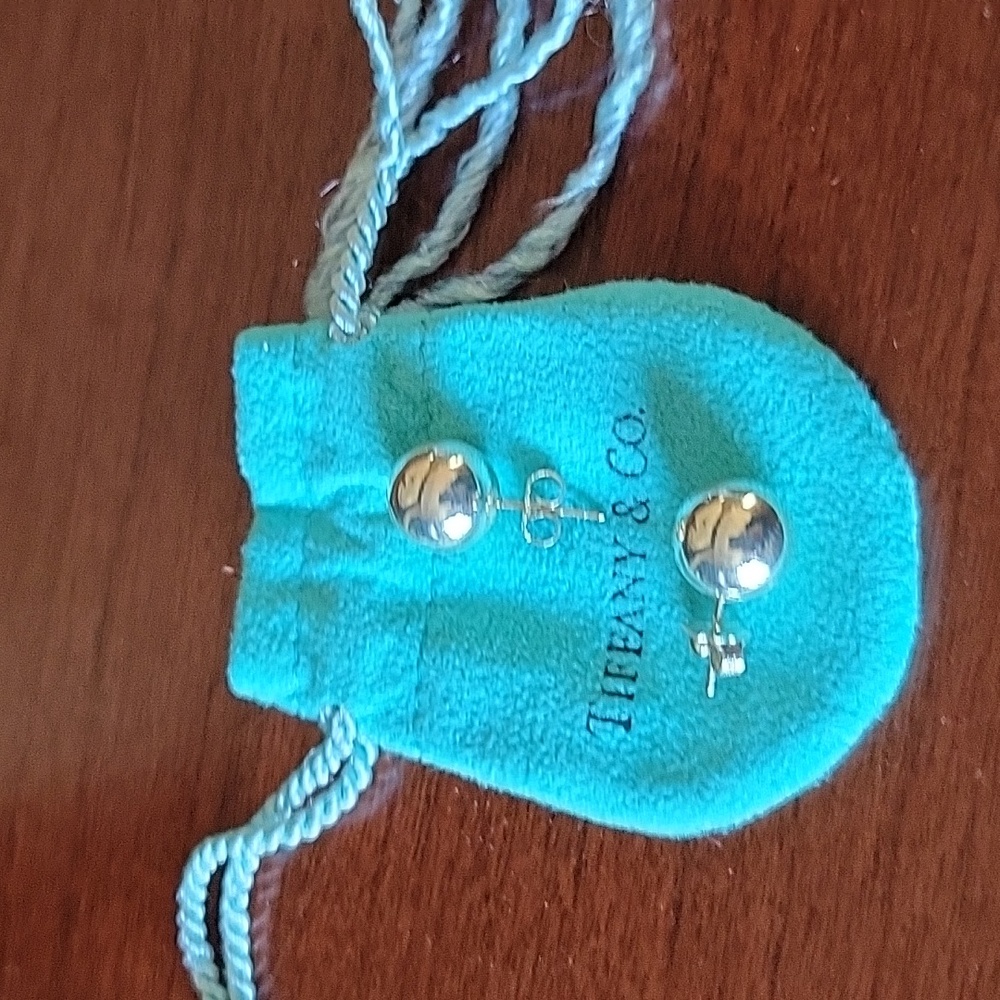 Tiffany 8mm Silver Bead Earrings